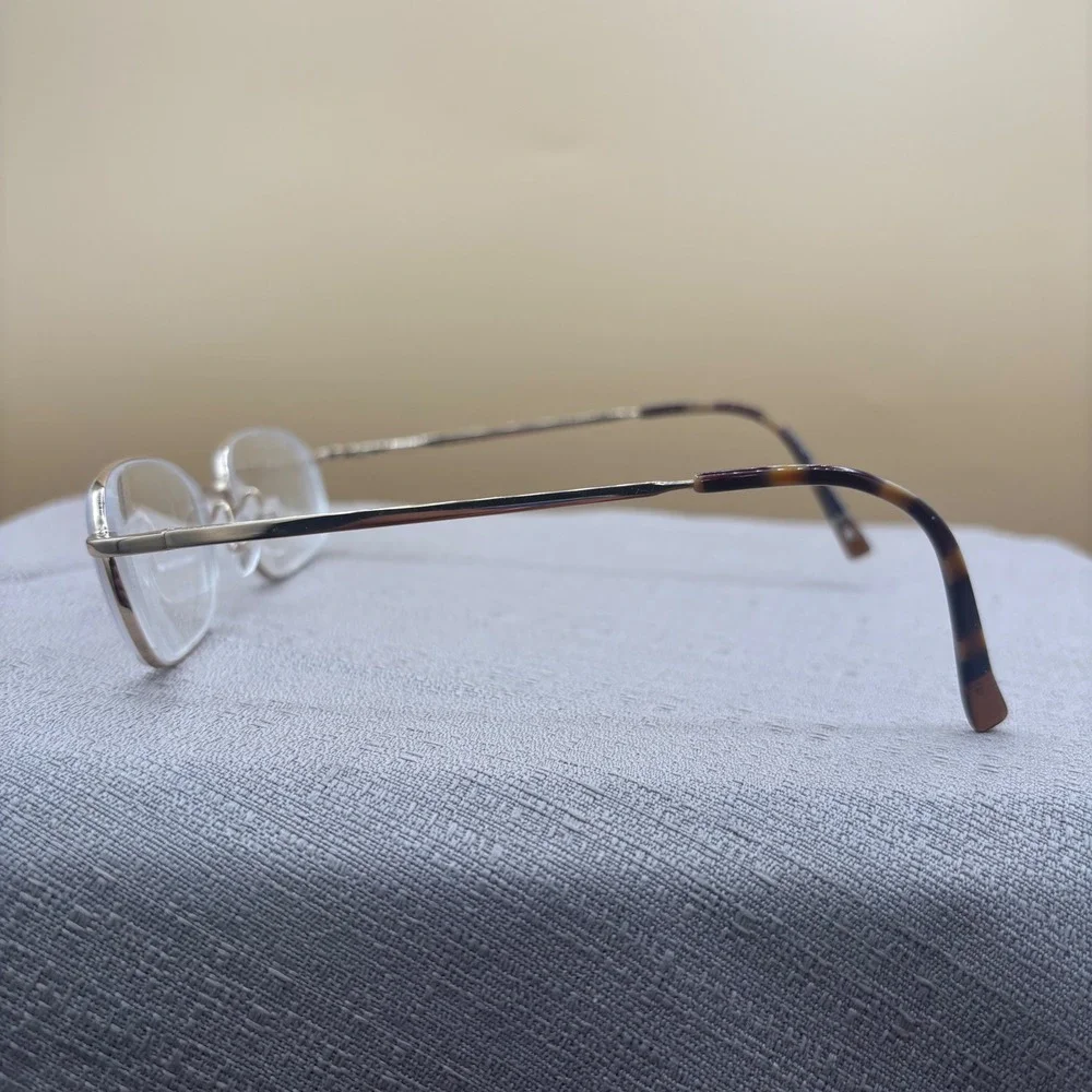 Titmus EXT11 Gold Metal Oval Eyeglasses Frames Tortoise Shell Z87-2+ 52-19-145